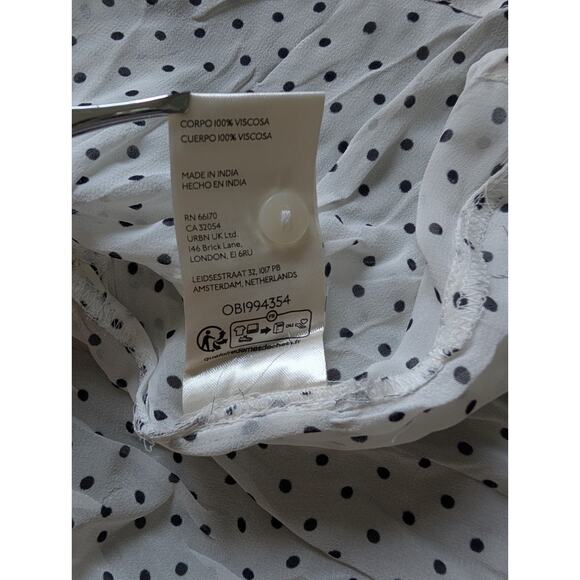 NWT By Anthropologie Long-Sleeve Smocked Tiered Maxi Dress Sz M Polka Dot #7H461 - Picture 10 of 10